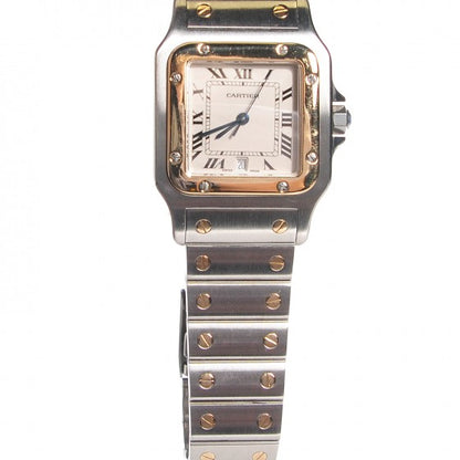 Cartier Stainless Steel 18K Yellow Gold 29mm Santos De Galbee Quartz Watch 12 of 15