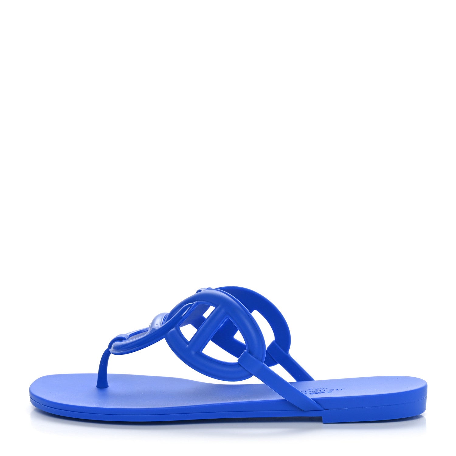 Hermes Rubber Womens Egerie Sandals 38 Bleu Outremer 1 of 7