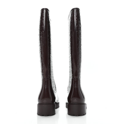 Louis Vuitton Rubber Embossed Monogram Splash Rain Boots 38 Burgundy 5 of 9