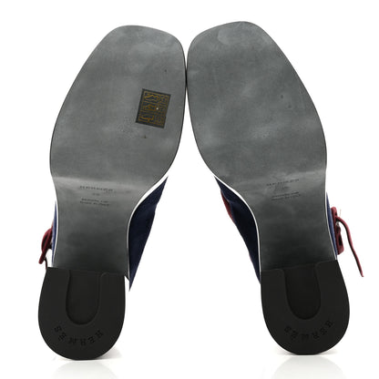 Hermes Suede Goatskin Hailey 70 Sandals 39 Marron Mahogany Marine 5 of 9