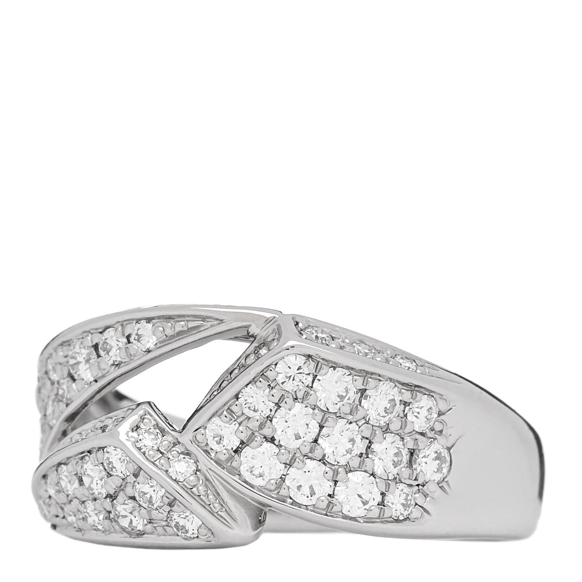 Parker & West by FASHIONPHILE Platinum Diamond .74ctw Geometric Open Band Ring 54 6.75 3 of 9