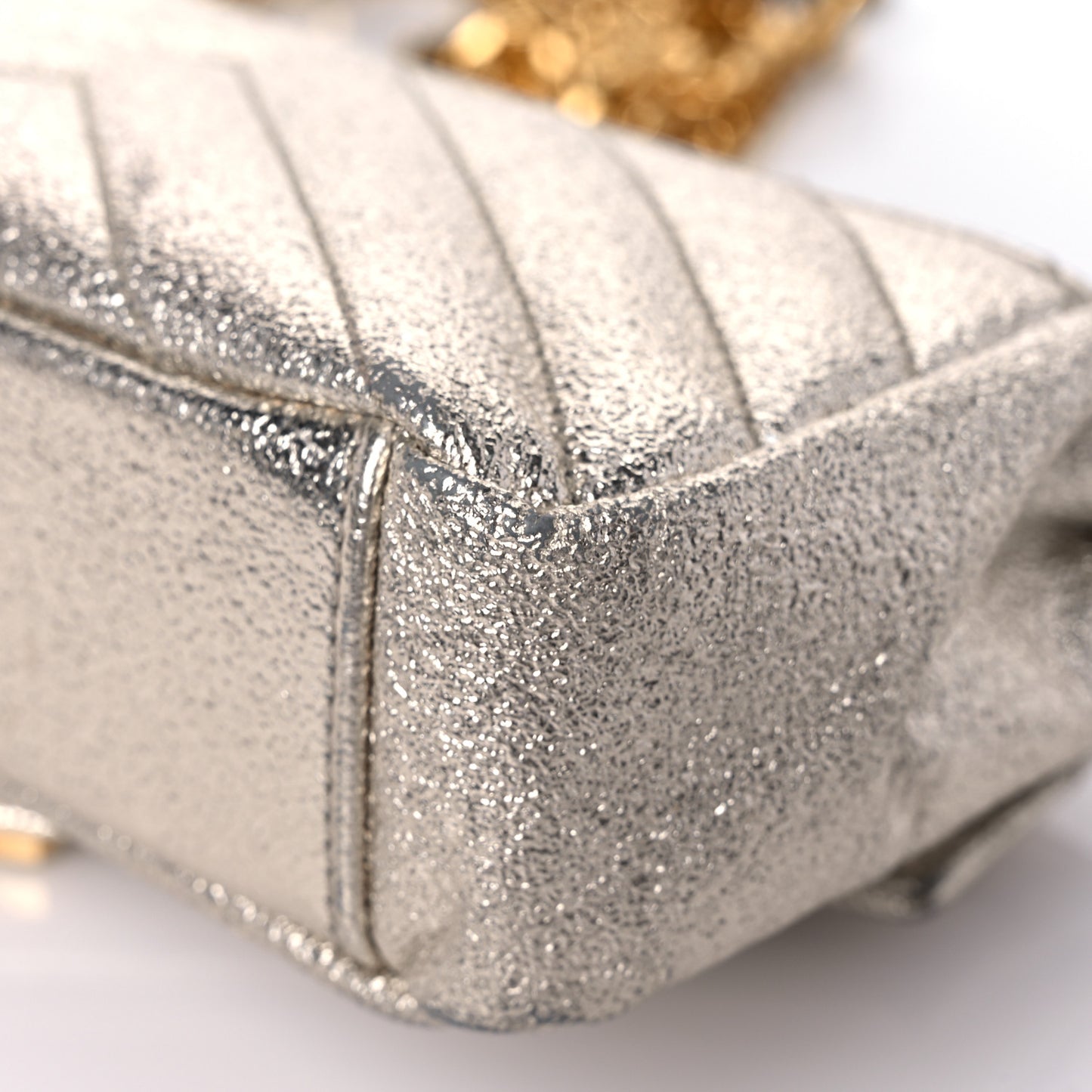 Metallic Nappa Matelasse Chevron Classic Monogram Baby Chain Bag