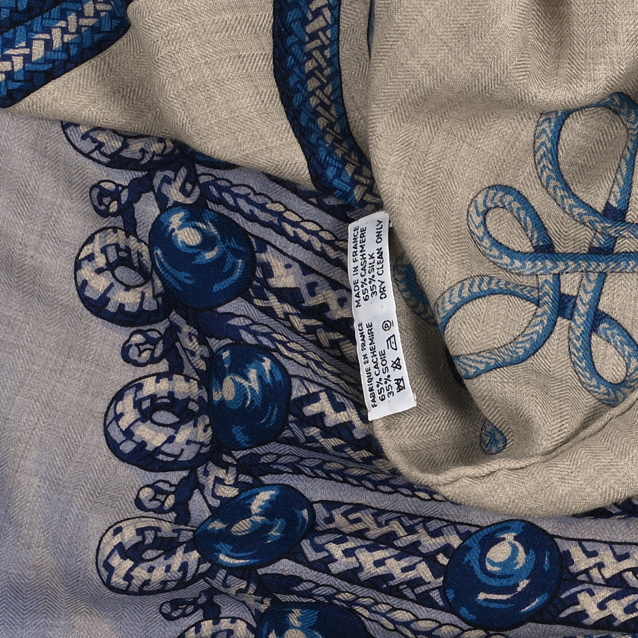 Hermes Cashmere Silk Brandebourgs Shawl 140 1863879 – FASHIONPHILE