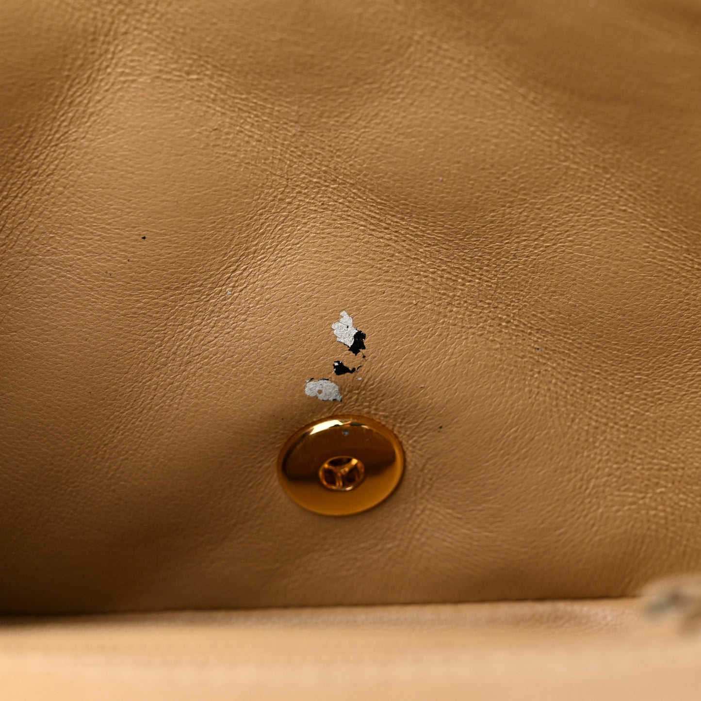 Lambskin Quilted Small Single Flap Beige