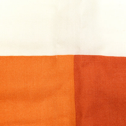 Hermes Silk Cashmere Brides De Gala Applique Pique Shawl 140 Orange White Roux 5 of 6