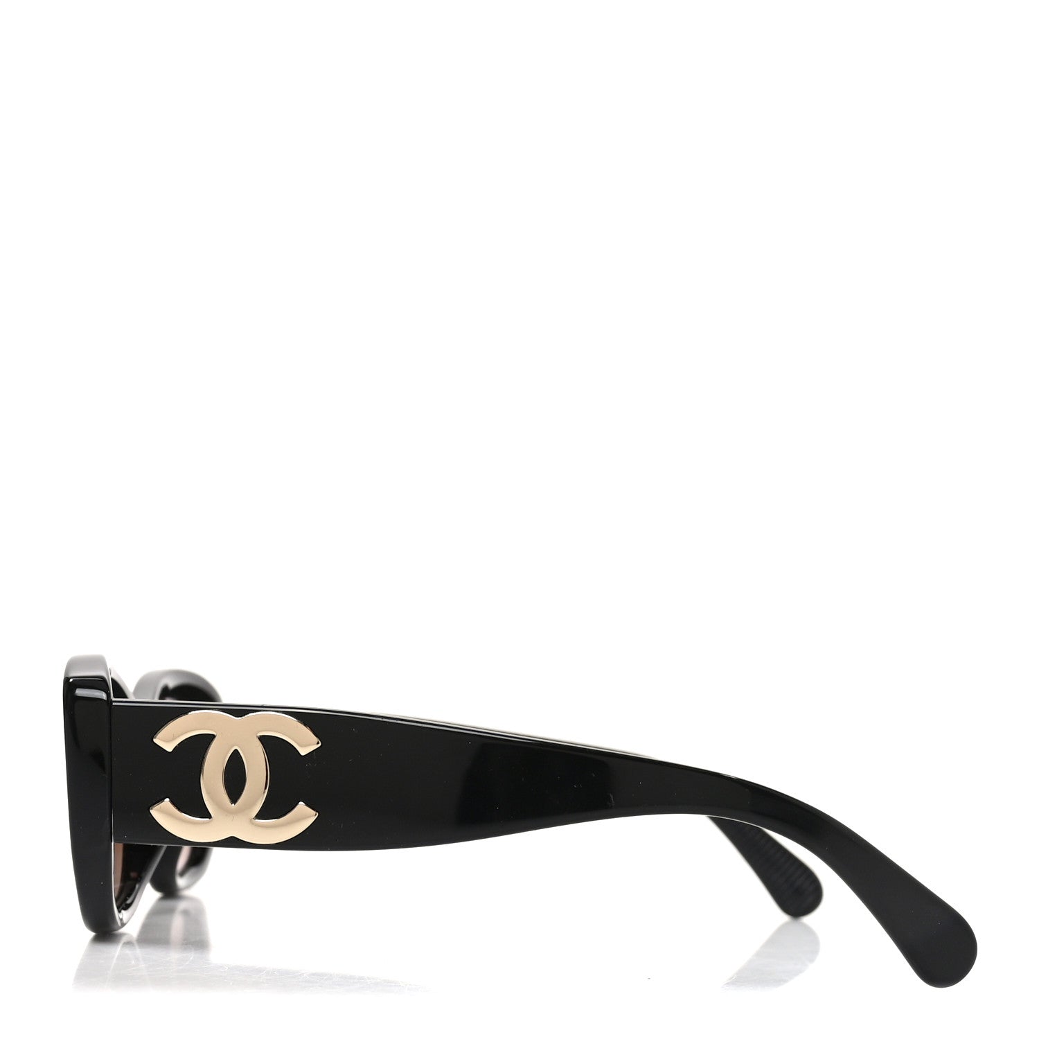 Chanel Acetate Rectangle Sunglasses 5493-A Black Brown 3 of 7