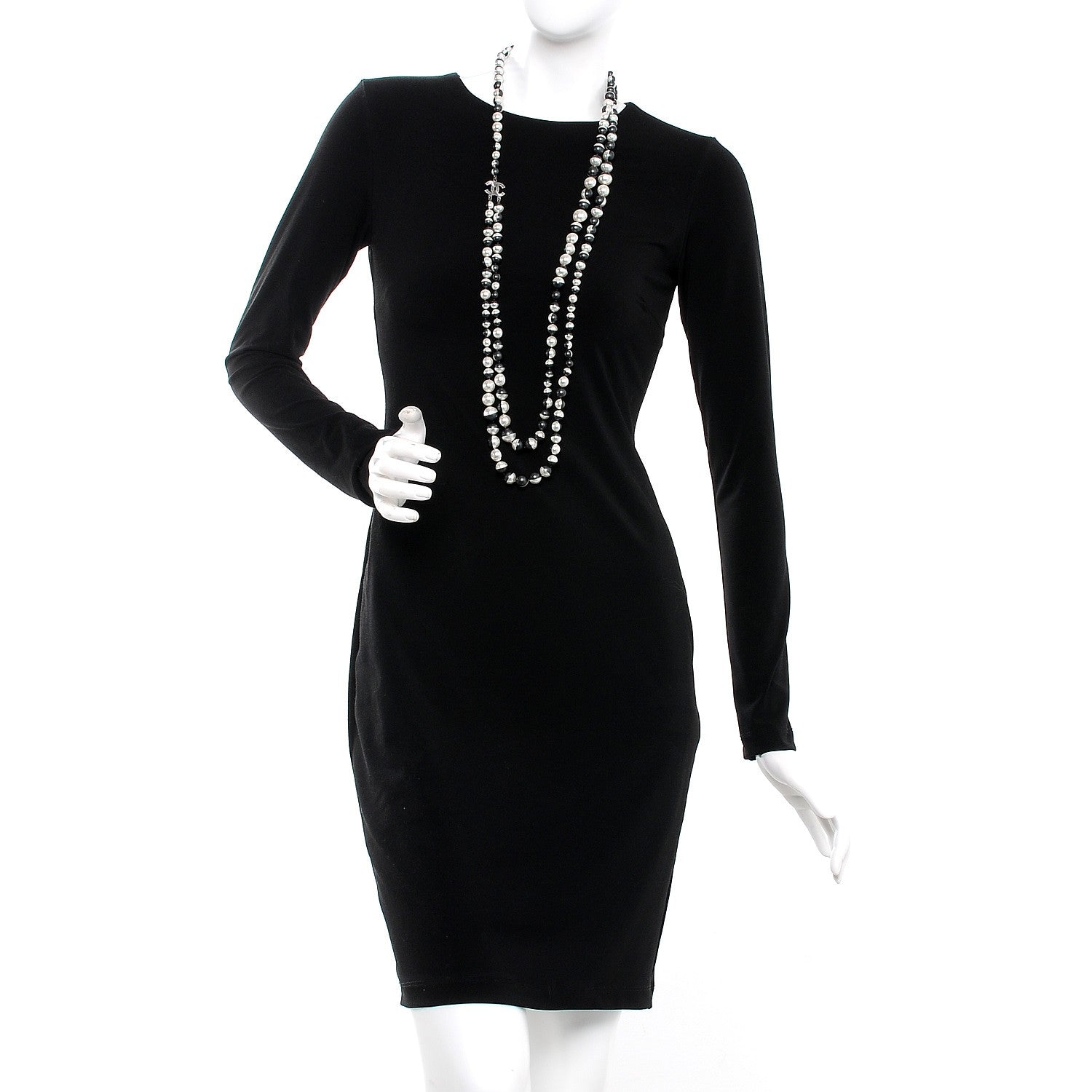 Chanel Ruthenium Resin Bead CC Long Necklace Dark Grey 2 of 7