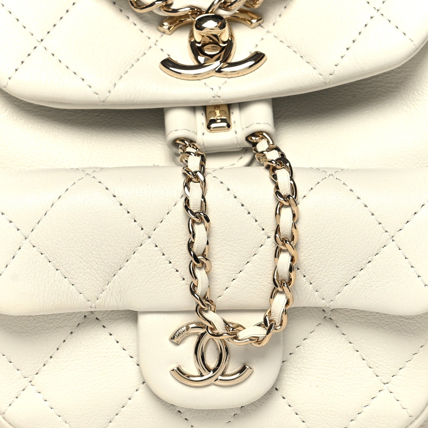 Chanel Lambskin Quilted Small Duma Drawstring Backpack White 8 of 11