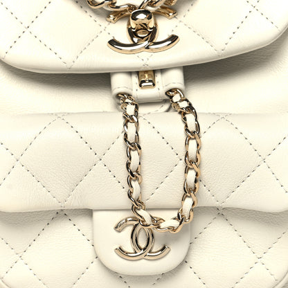 Chanel Lambskin Quilted Small Duma Drawstring Backpack White 8 of 11