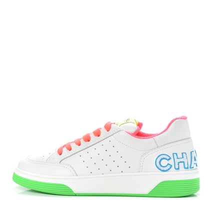 Chanel Calfskin Mens Logo Sneakers 43 White Multicolor 1 of 11