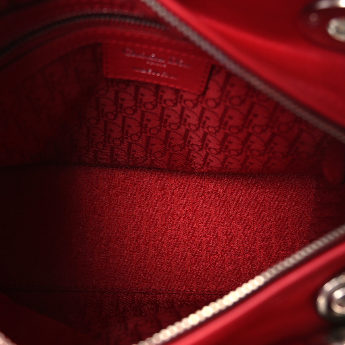 Lambskin Cannage Medium Lady Dior Red