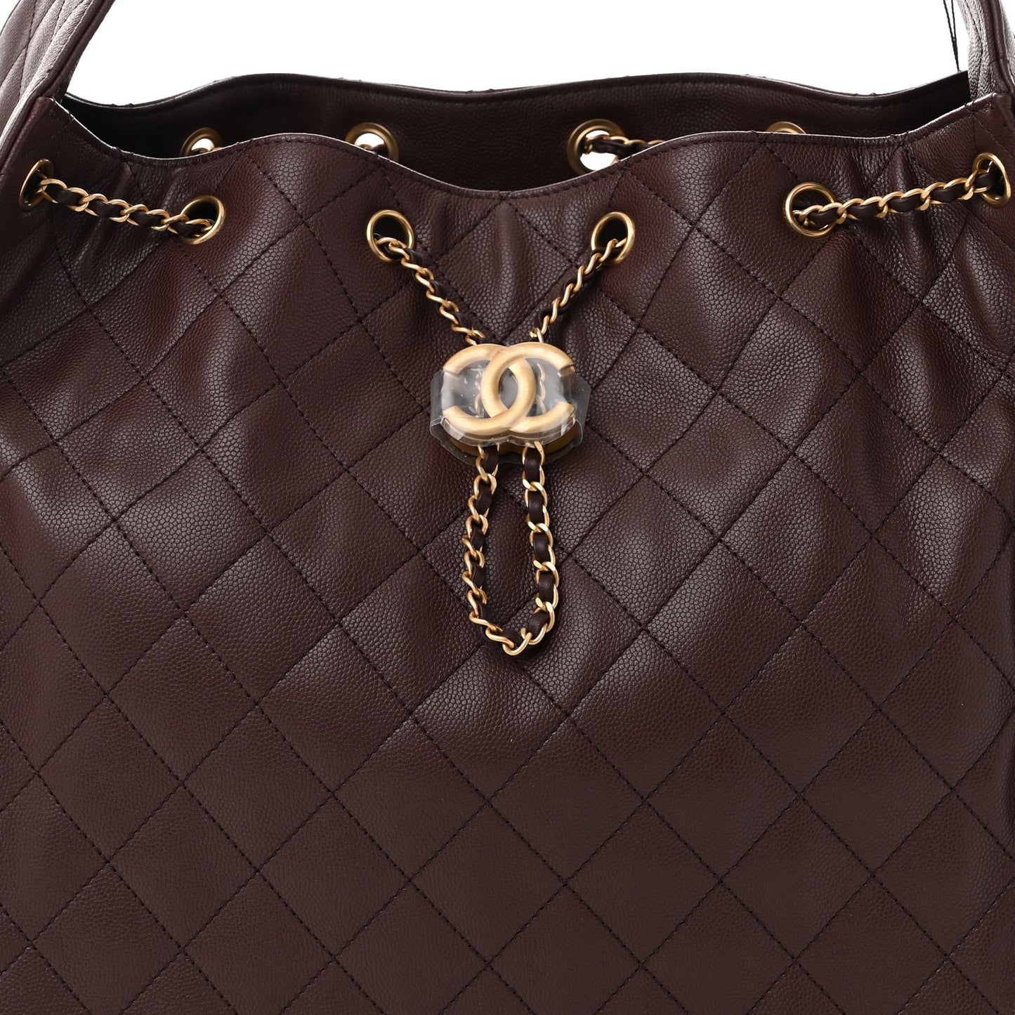 Caviar Quilted Medium Chanel 25 Handbag Dark Brown