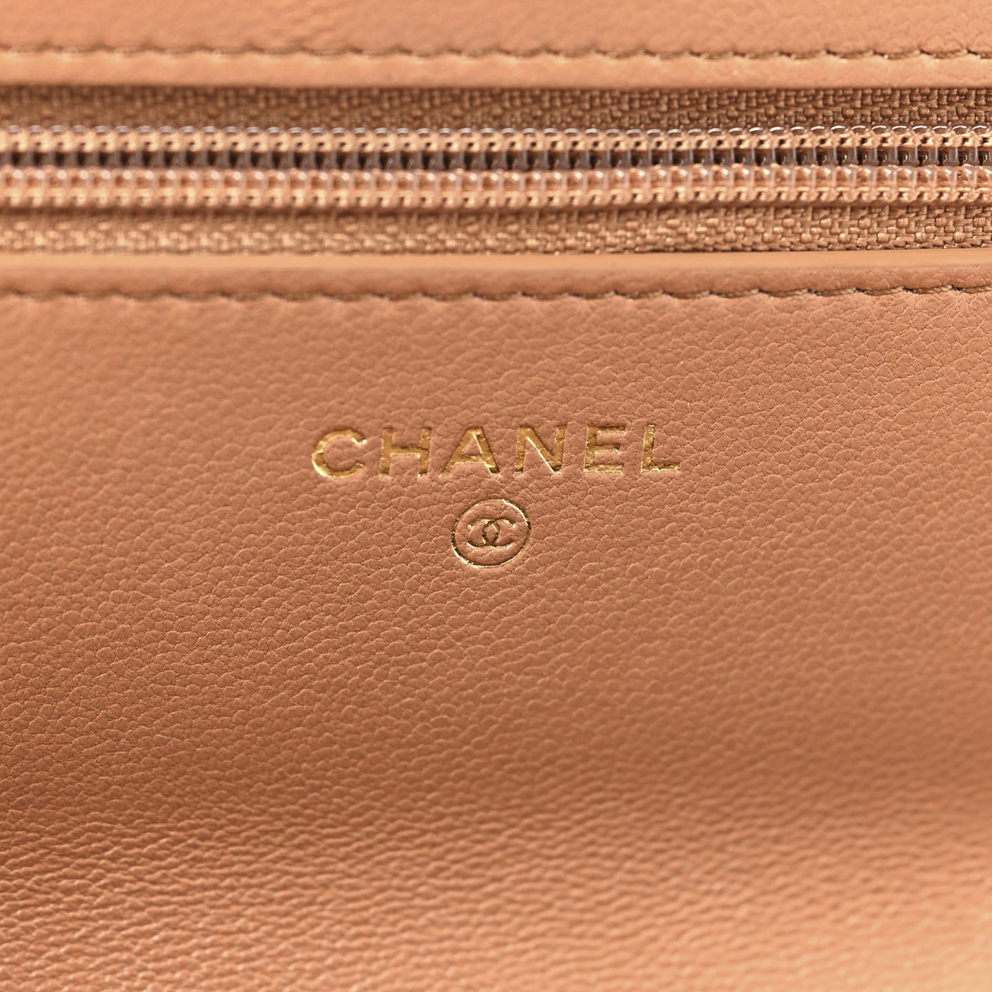 Lambskin Quilted Chanel 19 Wallet On Chain WOC Brown