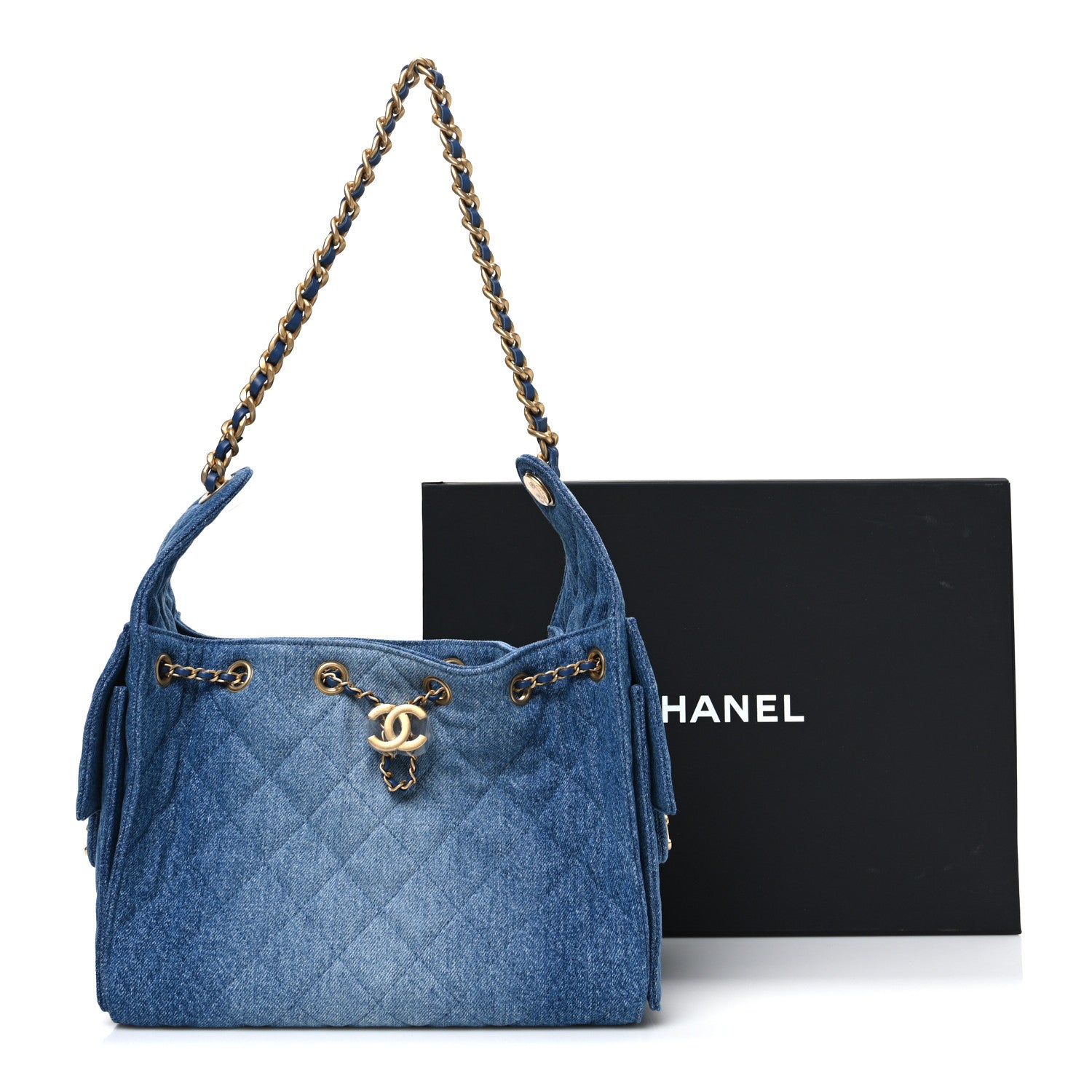 Chanel Washed Denim Quilted Small Chanel 25 Handbag Blue 11 of 11