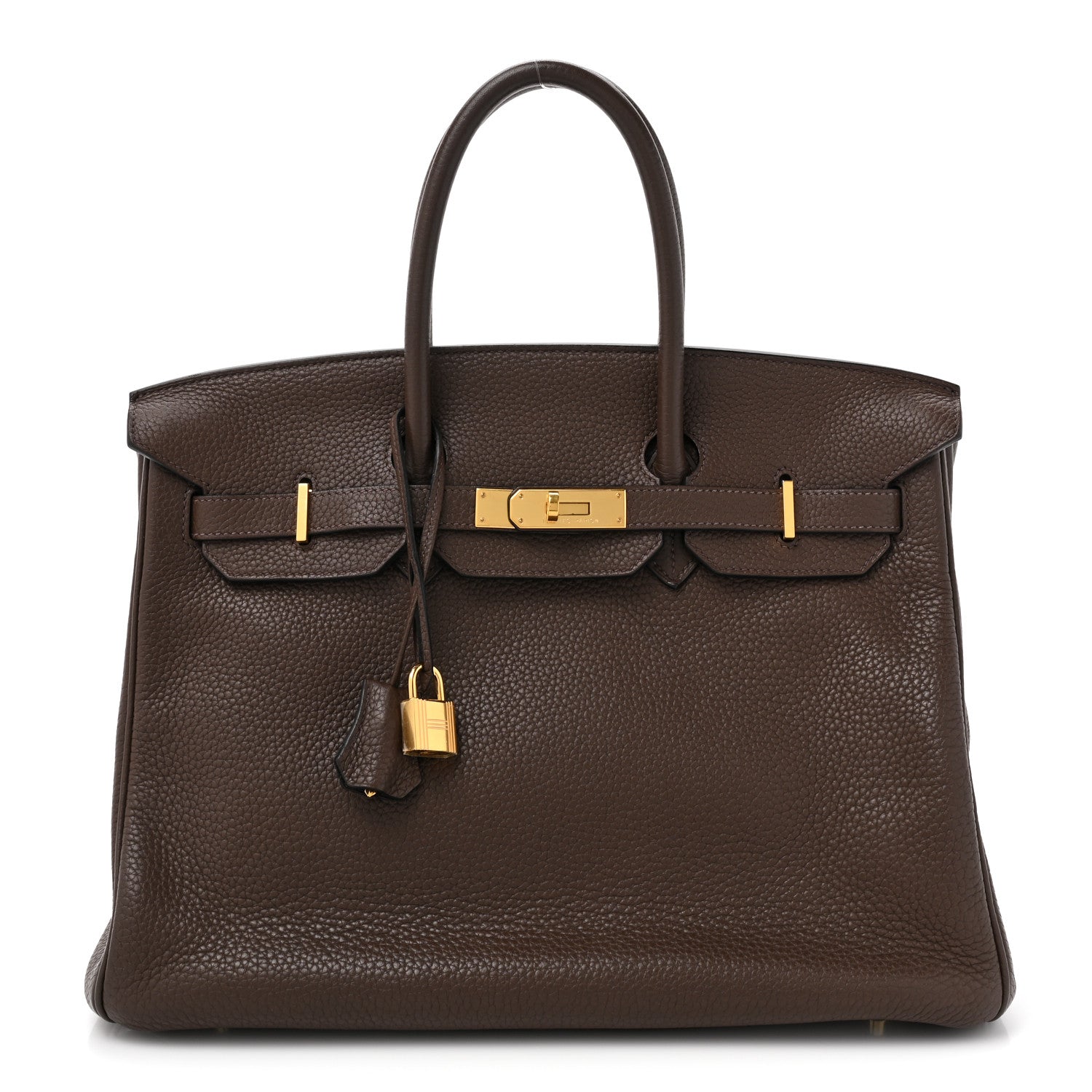 Hermes Taurillon Clemence Birkin 35 Chocolate 1 of 11
