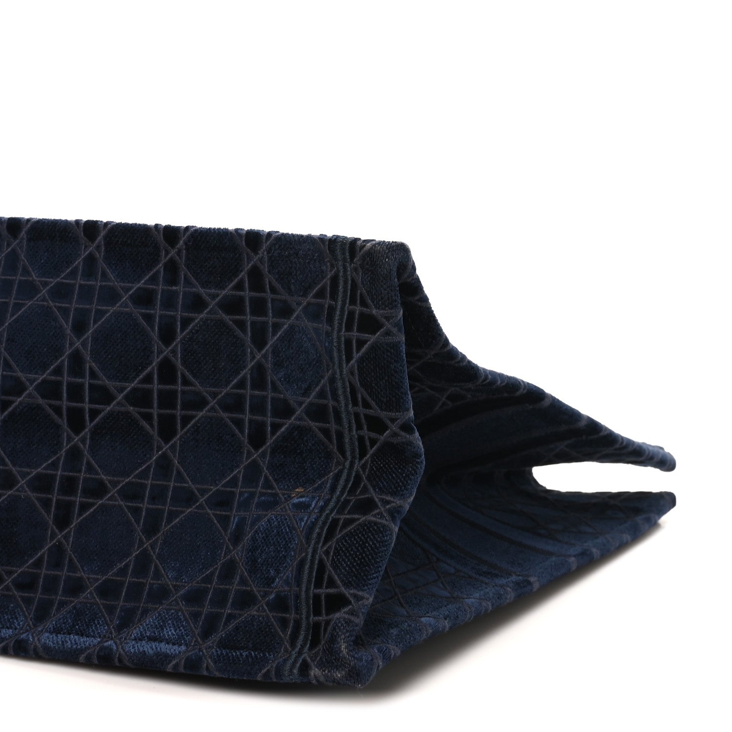 Christian Dior Velvet Cannage Large Book Tote Navy Blue 10 of 10