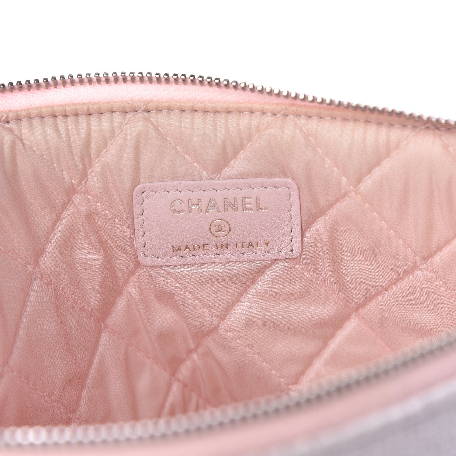 Chanel Lurex Canvas Medium Deauville Cosmetic Pouch Pink 6 of 8
