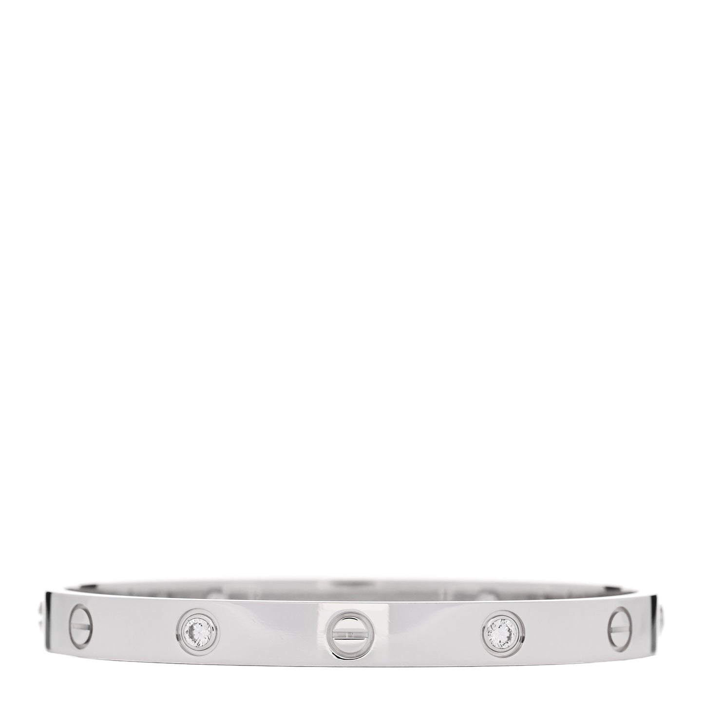18K White Gold 4 Diamond Love Bracelet 17