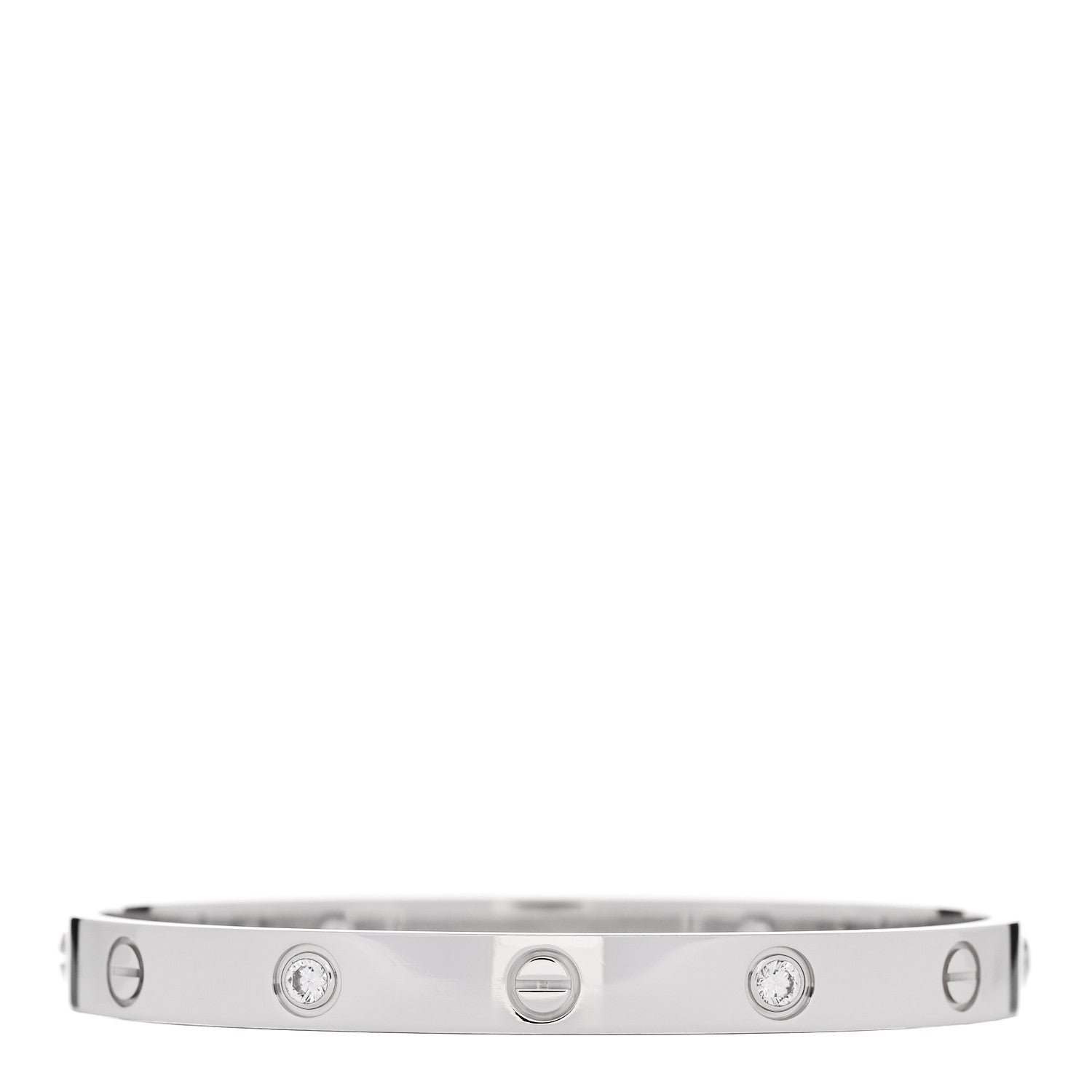 Cartier 18K White Gold 4 Diamond Love Bracelet 17 1 of 8