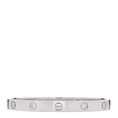 Cartier 18K White Gold 4 Diamond Love Bracelet 17 1 of 8