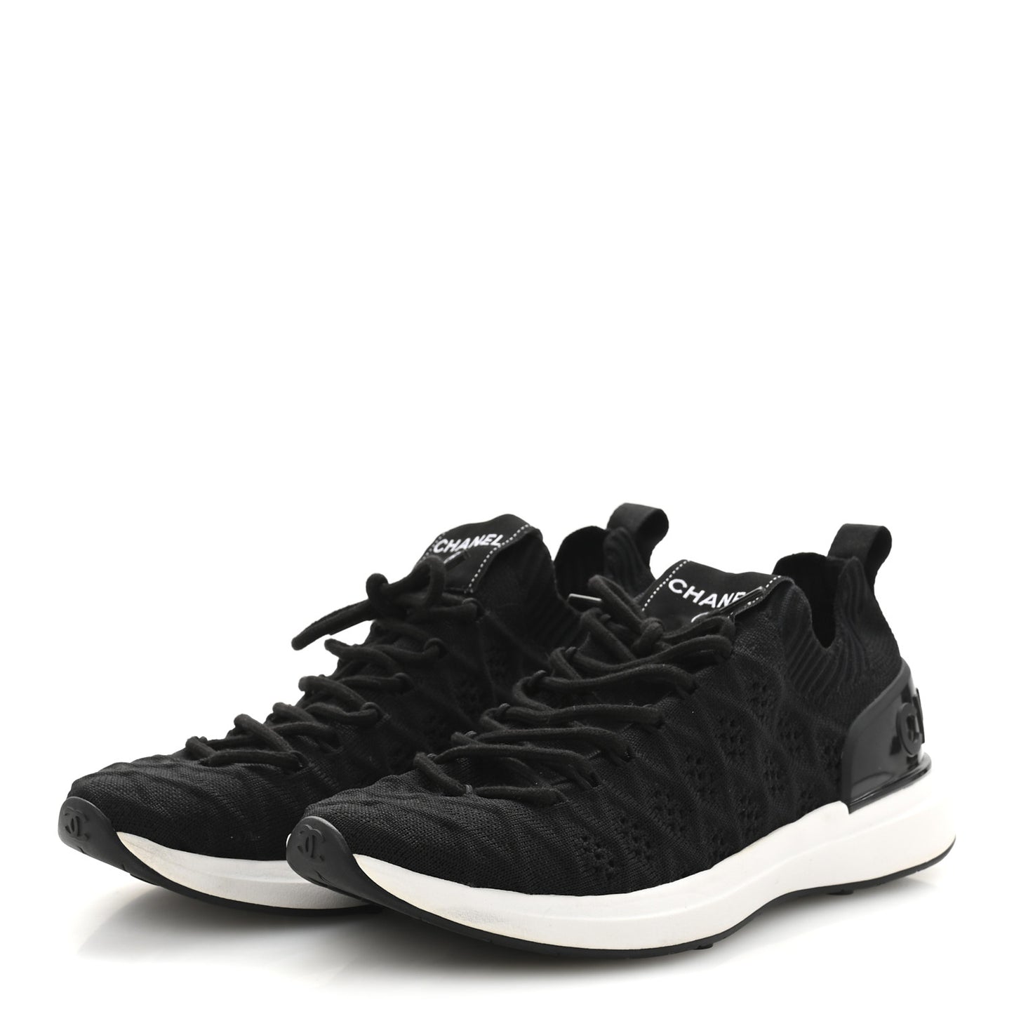 Fabric Logo Sneakers 37 Black