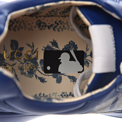 Gucci X MLB Calfskin NY Yankees Mens Rhyton Sneakers 9 Electric Blue 7 of 13