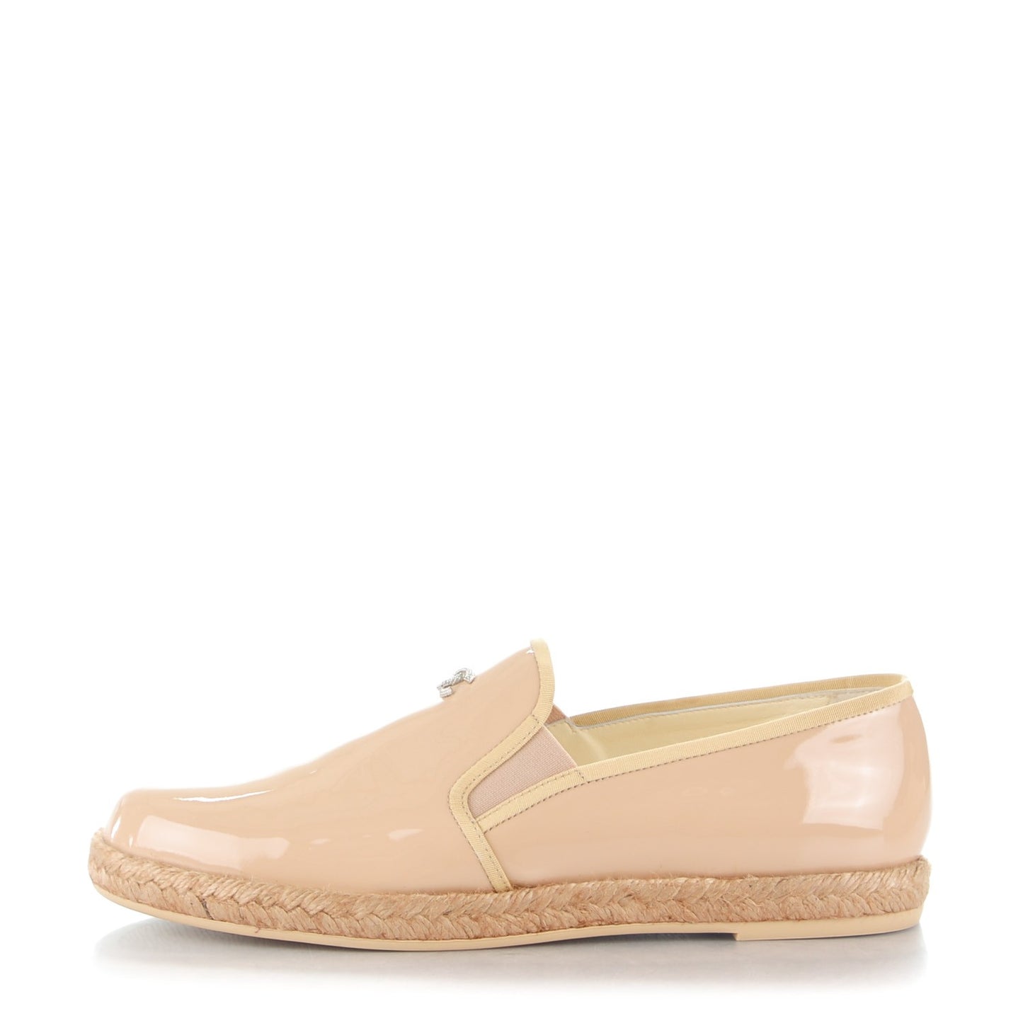 Patent Calfskin Espadrille Loafers 39.5 Beige