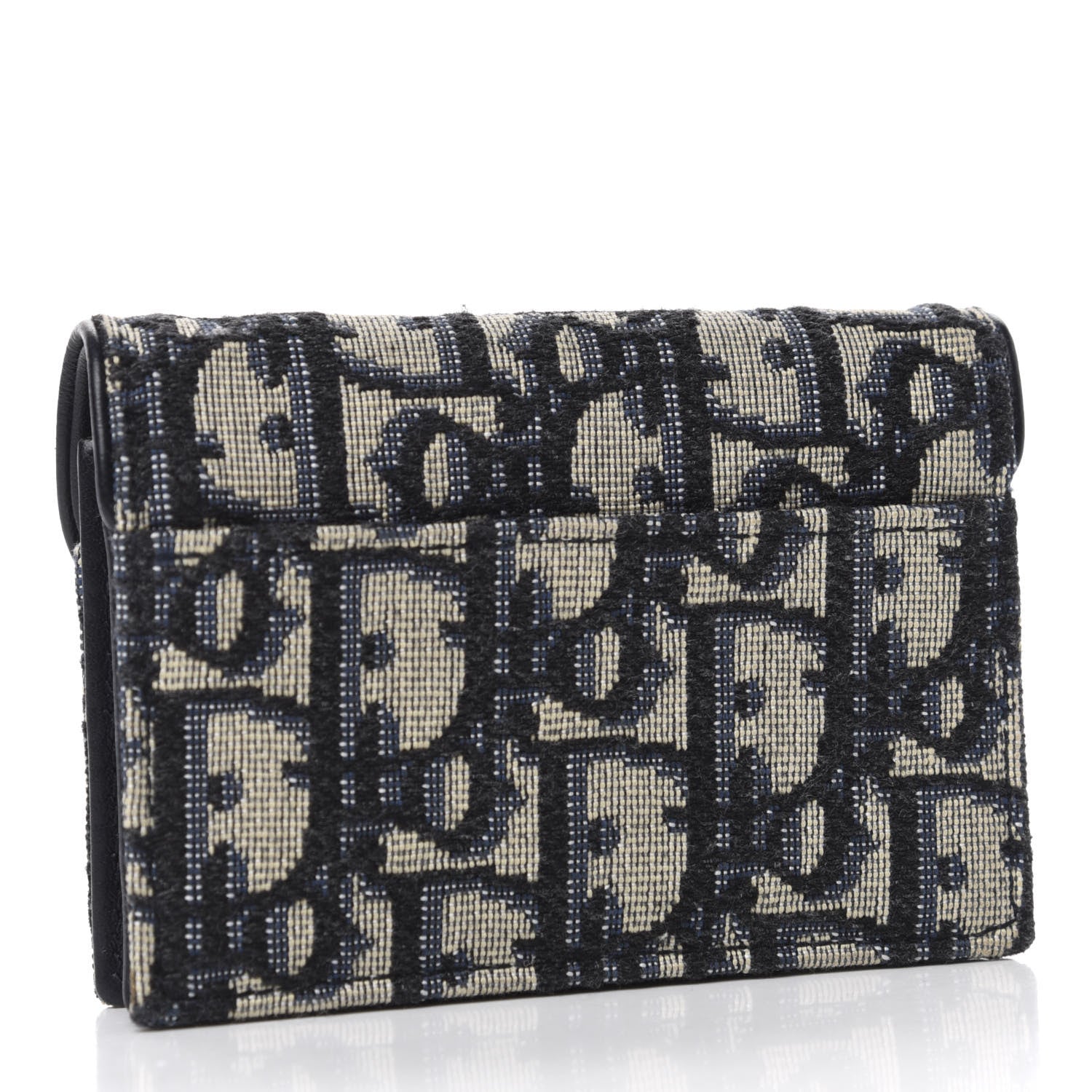 Christian Dior Oblique Saddle Card Holder Blue 3 of 7
