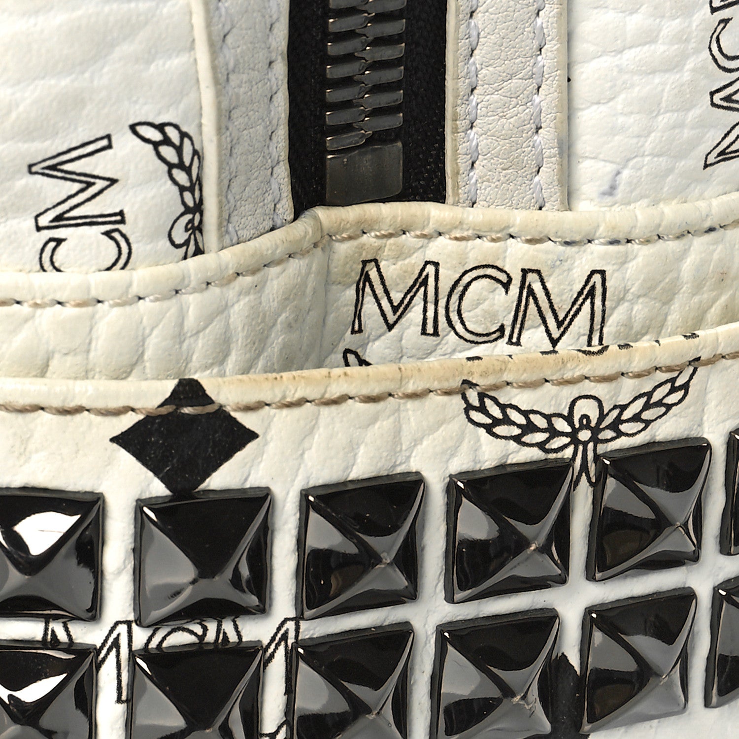 MCM Visetos Small Side Stud Stark Backpack White 9 of 9