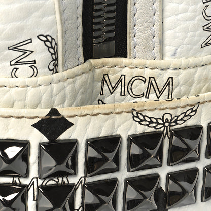 MCM Visetos Small Side Stud Stark Backpack White 9 of 9