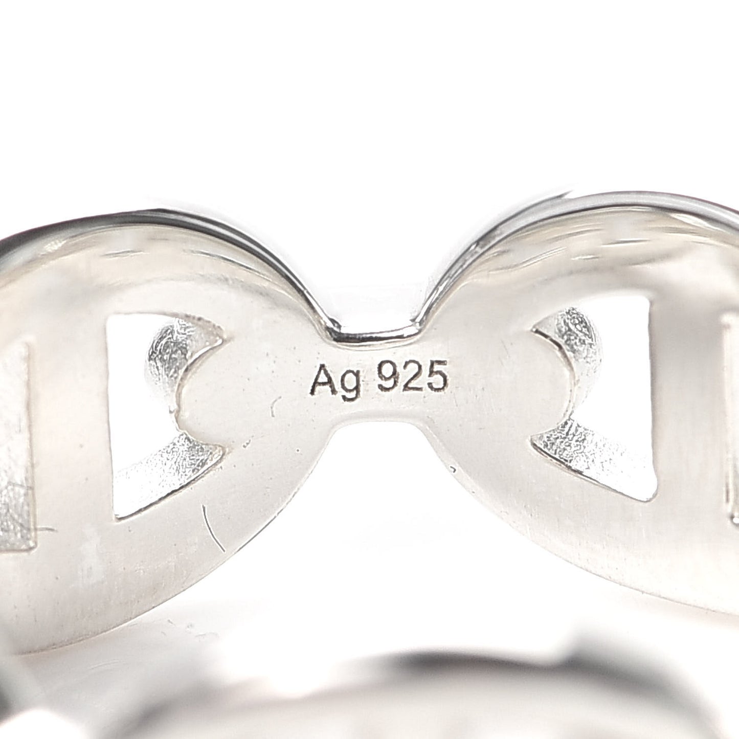 Sterling Silver PM Chaine d'Ancre Enchainee Band Ring 51 5.75