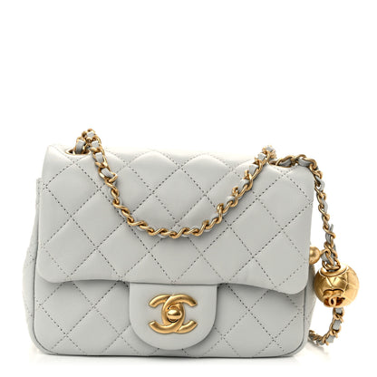 Chanel Lambskin Quilted Mini Pearl Crush Flap Light Grey 1 of 10