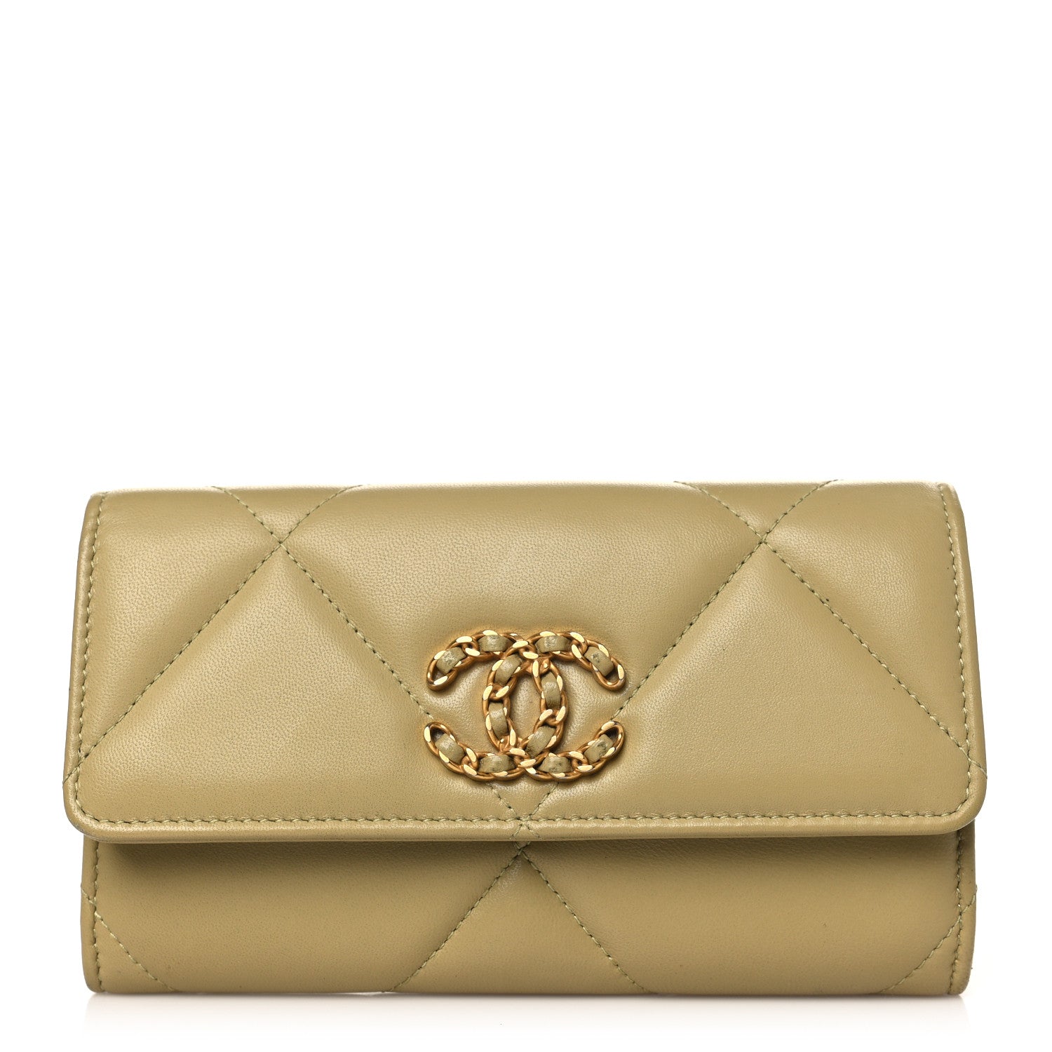 Chanel Lambskin Quilted Chanel 19 Flap Wallet 1 of 11