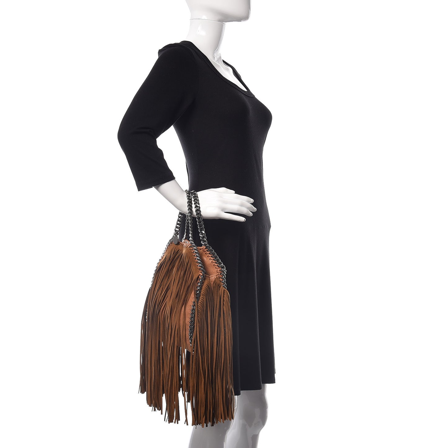 Eco Suede Mini Fringe Falabella Tote Tan