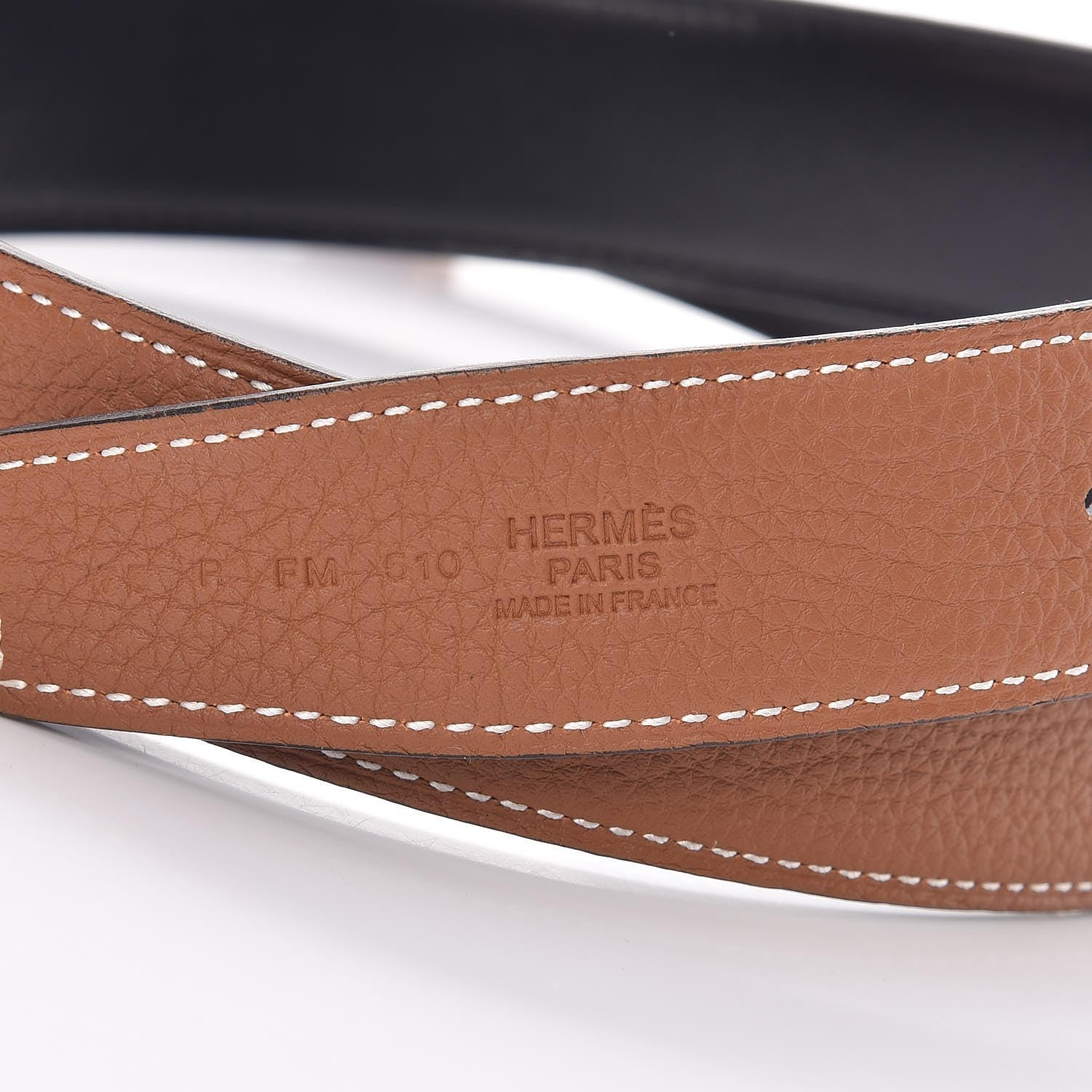 Hermes Box Togo 32mm H Belt 75 Black Gold 6 of 6