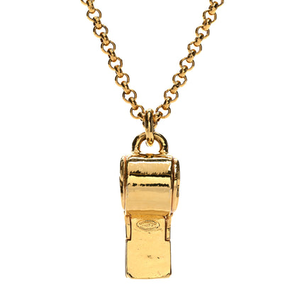 Chanel CC Whistle Pendant Necklace Gold 1 of 5