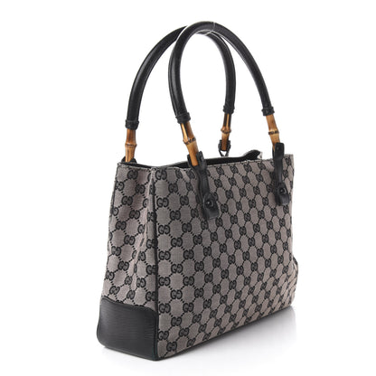 Gucci Monogram Small Bamboo Tote Navy 3 of 13