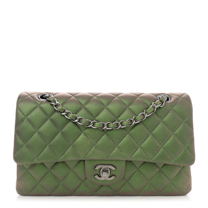 Chanel Iridescent Lambskin Quilted Medium Double Flap Green 1 of 10