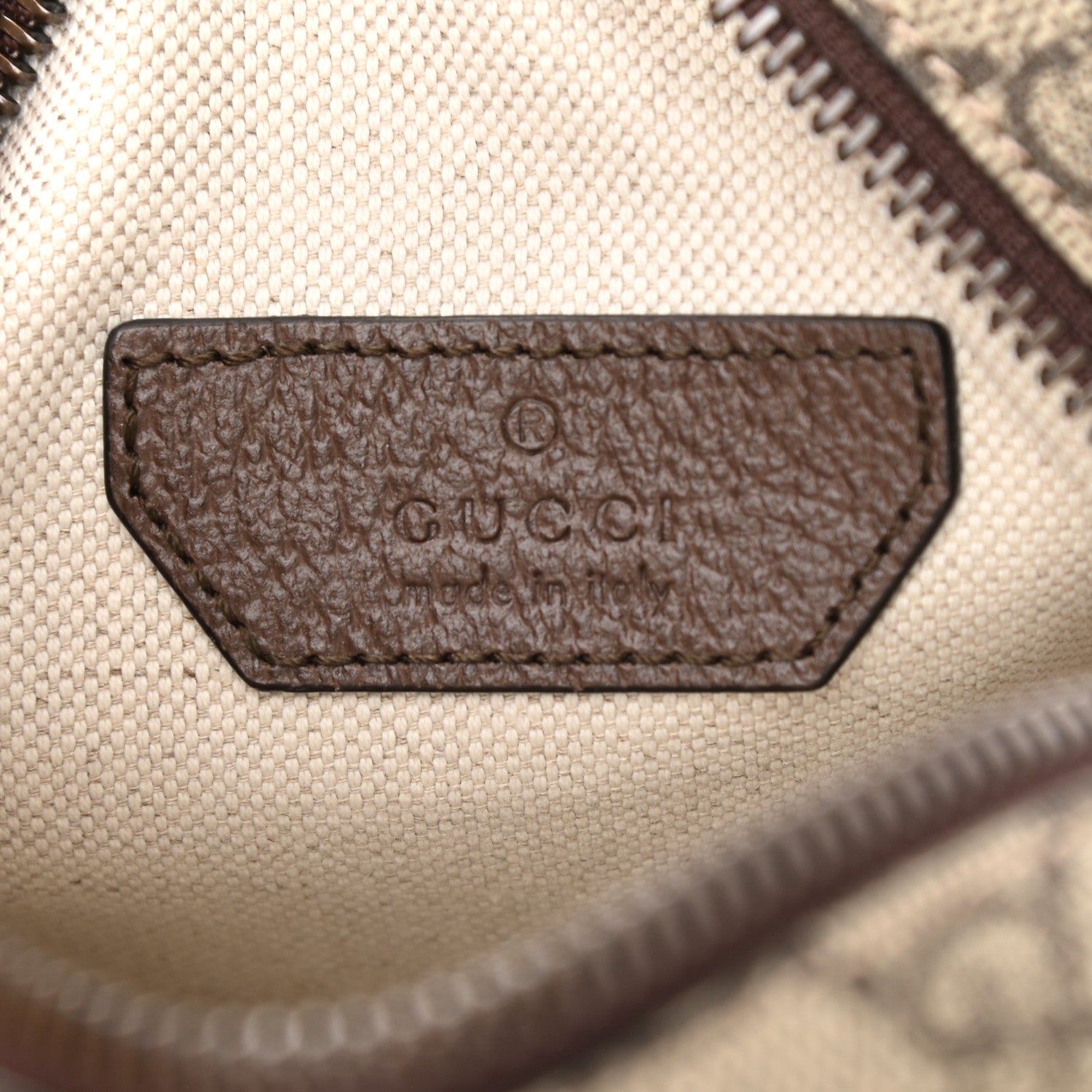 Gucci GG Supreme Monogram Web Mini Ophidia Double Zip Messenger Bag Beige New Acero 6 of 11