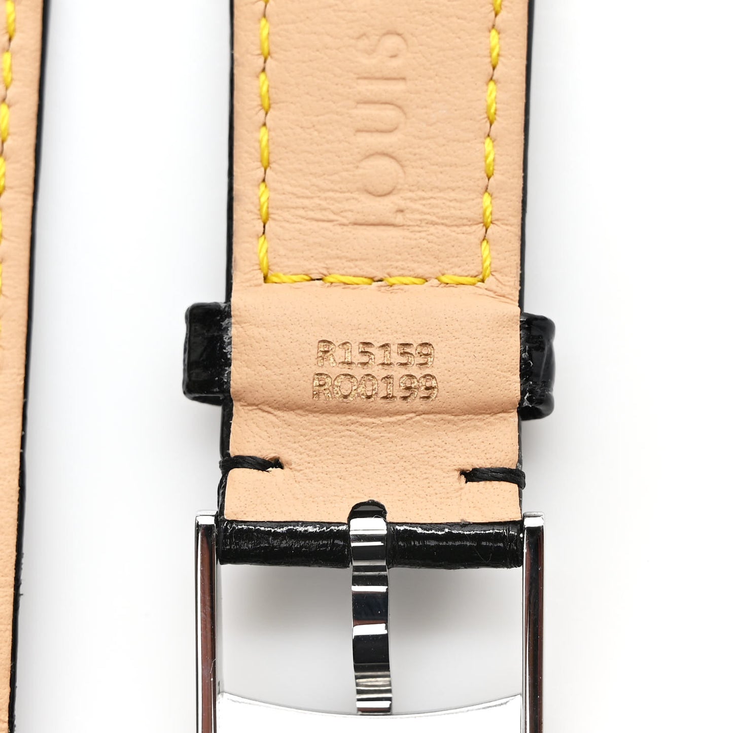 Alligator Tambour Watch Strap Black