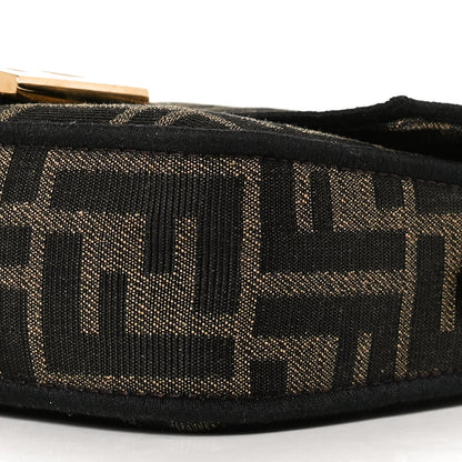 Fendi Fabric Jacquard FF 1974 Mini Baguette Tobacco Moro Black 6 of 8