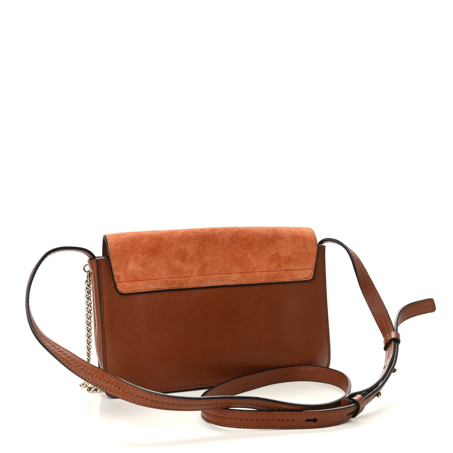 Suede Calfskin Small Faye Shoulder Bag Tobacco
