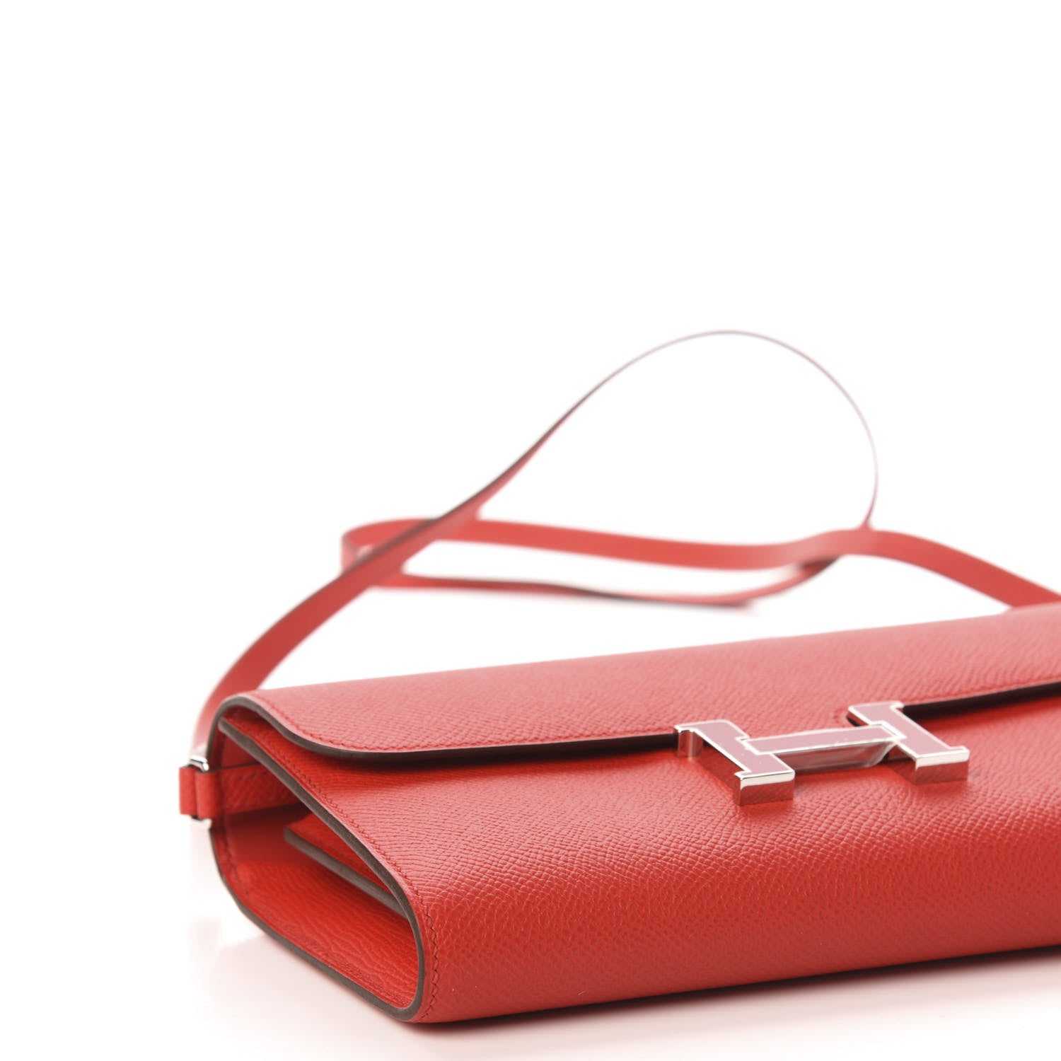 Hermes Epsom Enamel Constance Wallet To Go Rouge De Coeur Rubis 7 of 10