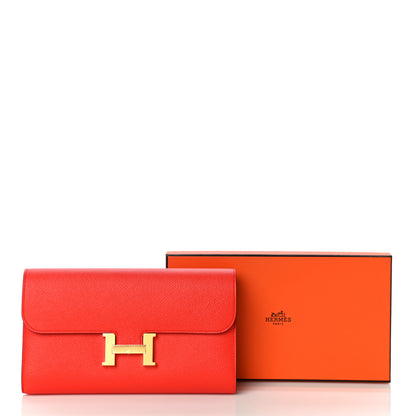 Hermes Epsom Constance Long Wallet Orange Poppy 11 of 11