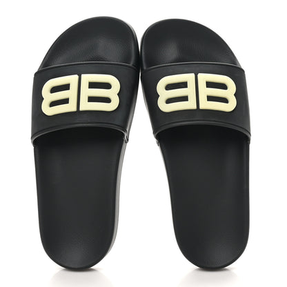 Balenciaga Rubber Womens BB Pool Slide Sandals 36 Black 2 of 8