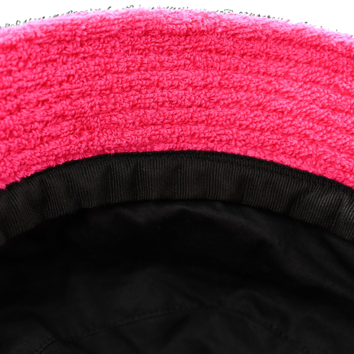 Cotton Terry Cloth CC Bucket Hat M Green Pink