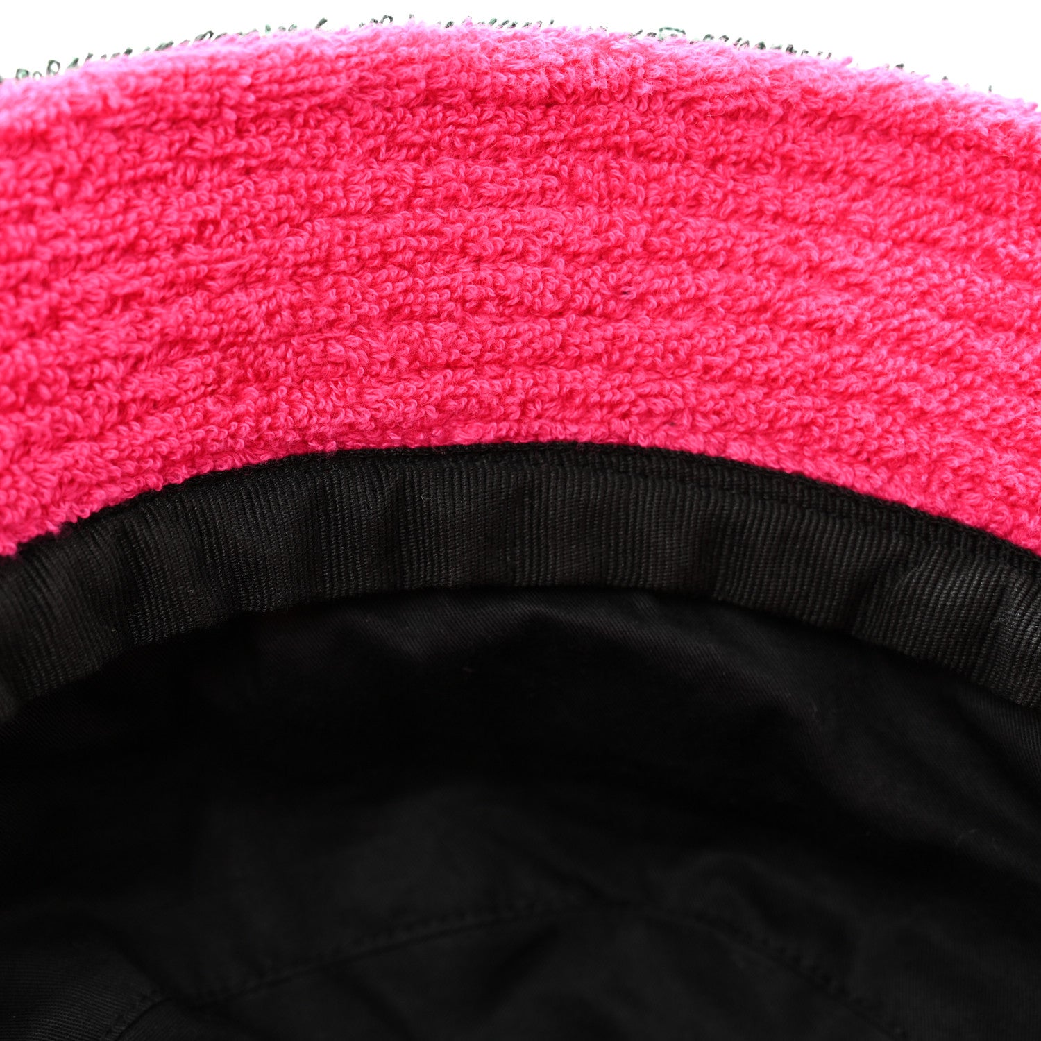 Chanel Cotton Terry Cloth CC Bucket Hat M Green Pink 10 of 10