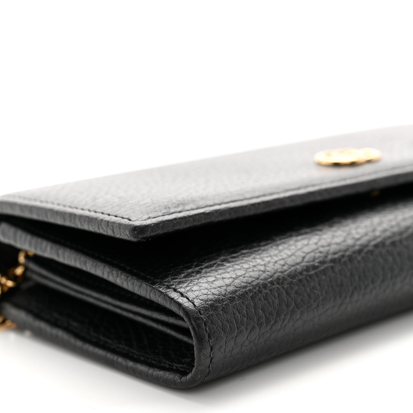 Dollar Calfskin Petite GG Marmont Wallet Chain Bag Black