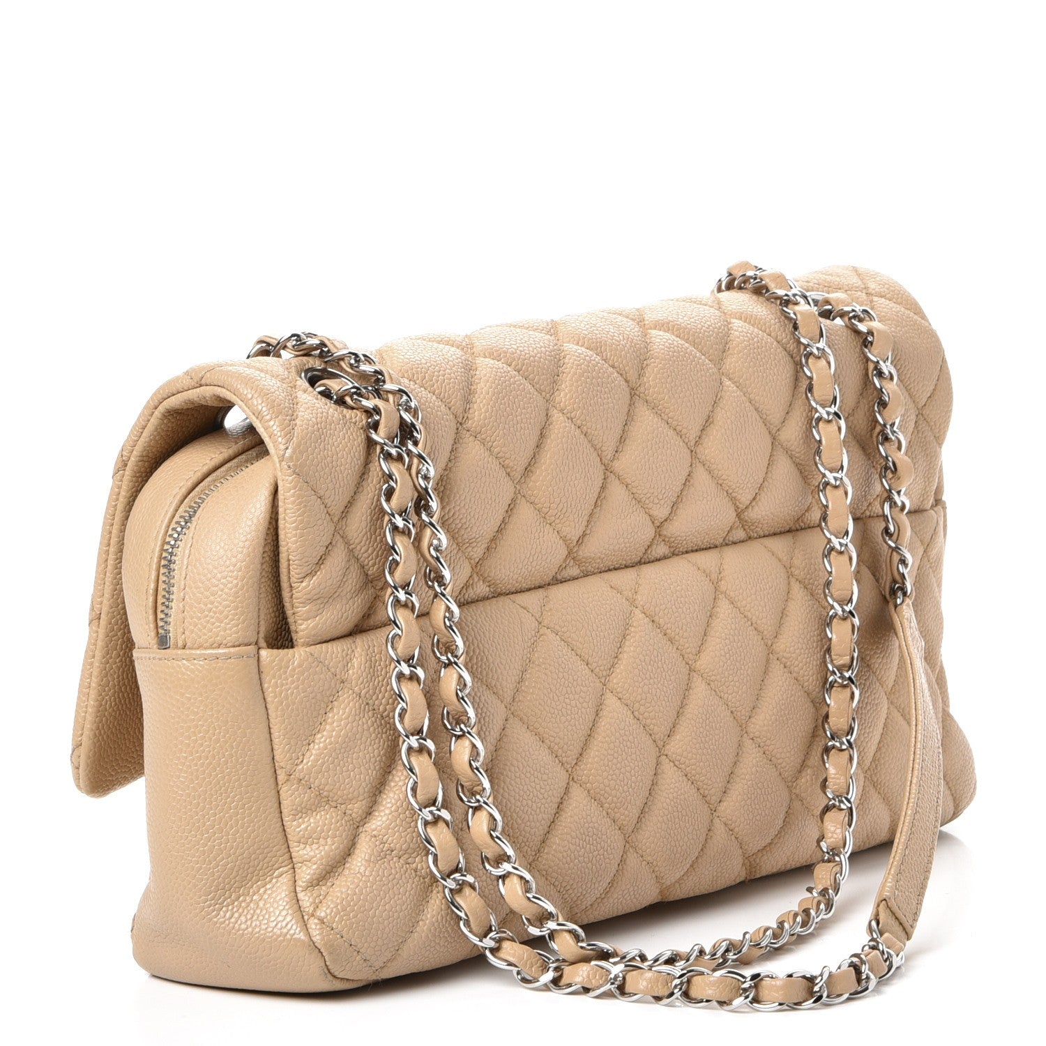 Chanel Caviar Quilted Jumbo Easy Flap Beige 3 of 8