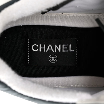 Chanel Fabric Calfskin Suede CC Womens Sneakers 40 Blue 7 of 9
